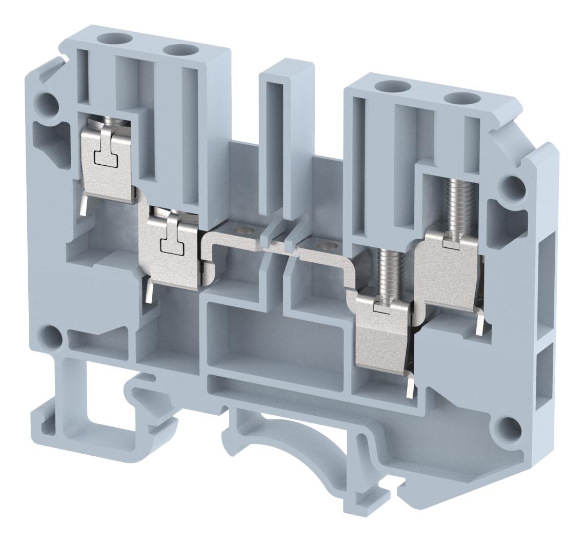 Elkay Kut4 2X2 Terminal Block, Din Rail, 4Pos, 24A/800V