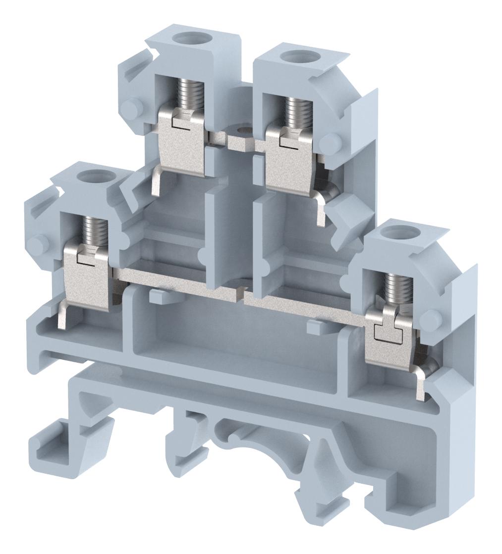 Elkay Ku2D 4 Terminal Block, Din Rail, 4Pos, 12Awg