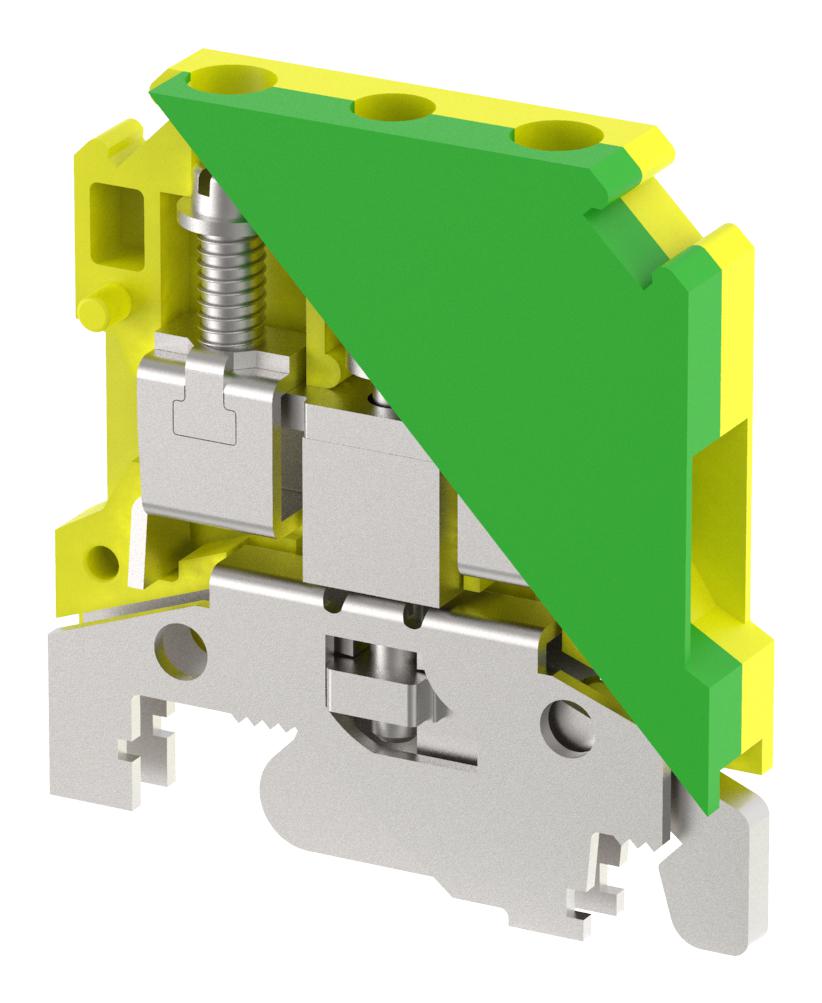 Elkay Et6 Gnd Terminal Block, Din Rail, 2Pos, 8Awg