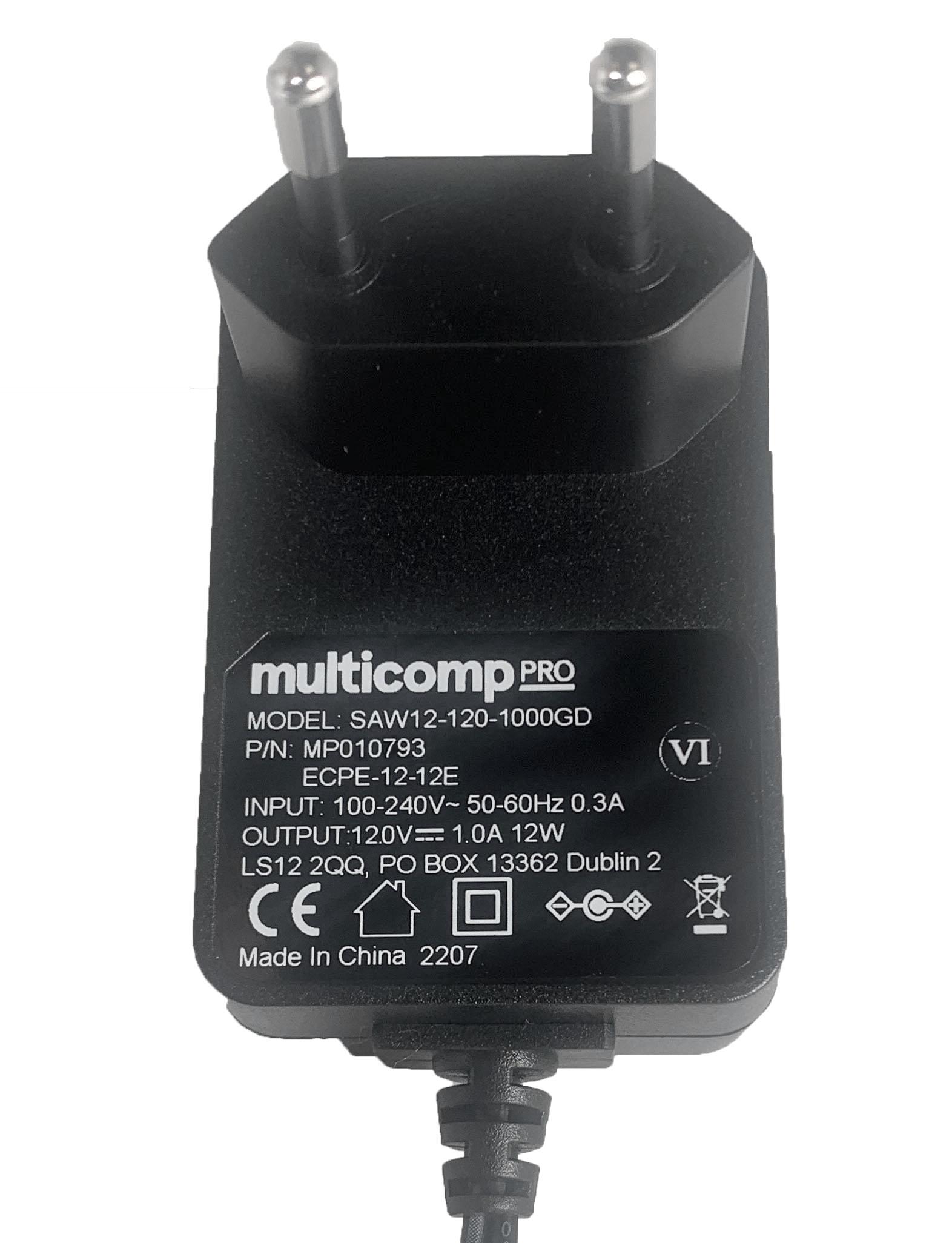 Multicomp Pro Mp010793 Power Supply, Ac-Dc, 12V, 1A