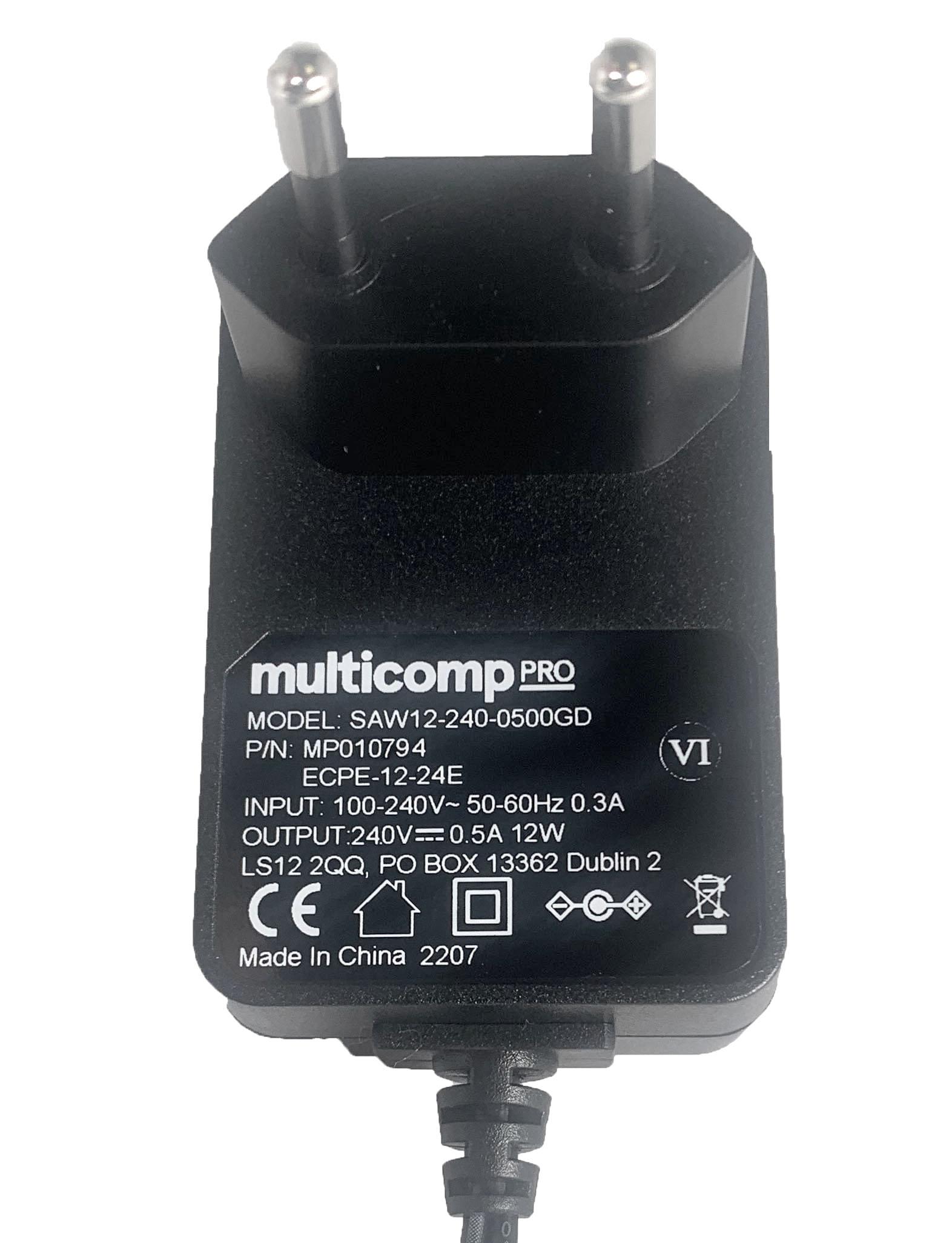 Multicomp Pro Mp010794 Power Supply, Ac-Dc, 24V, 0.5A