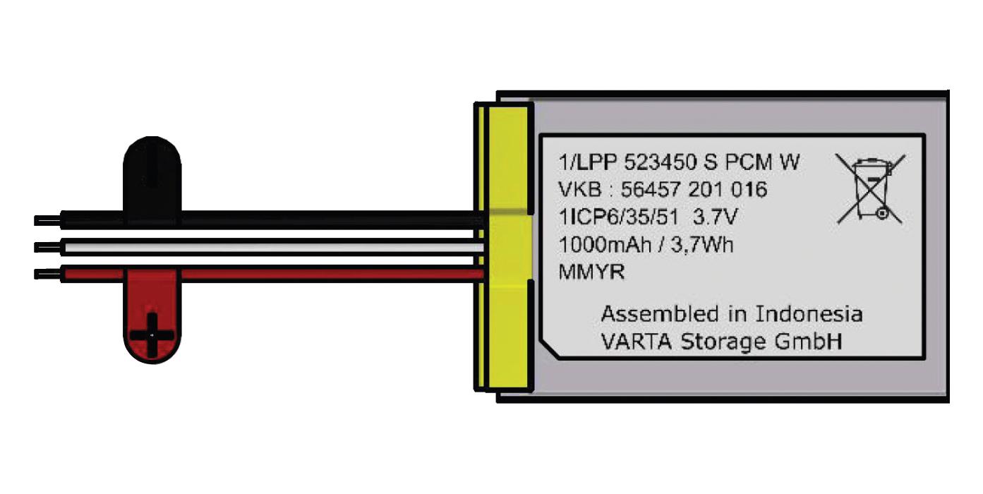 Varta 56457 201 016 Rechargeable Batt, 1Ah, 3.7V, Li-Ion