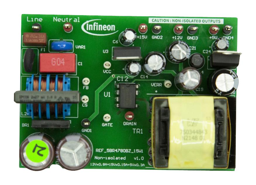 Infineon Ref5Br4780Bz15W1Tobo1 Refer Board, Non-Iso Flyback Pwr Supply