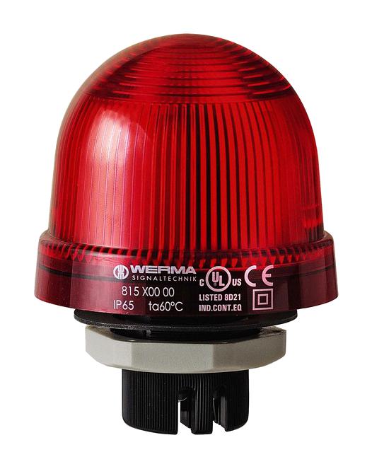 Werma 81611055. Visual Signal Indicator Unit, Red, 24Vac