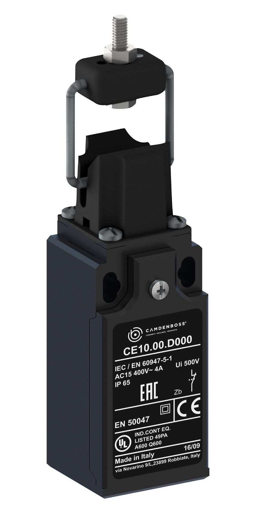 Camdenboss Ce10.00.d000 Limit Switch, Spst-Nc, 4A, 415Vac, 0 Deg