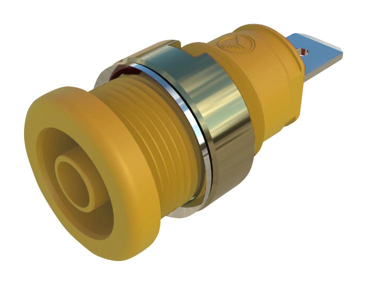 Hirschmann Test And Measurement 972356203 Connector, 4Mm Socket, Yellow, 32A, Qc