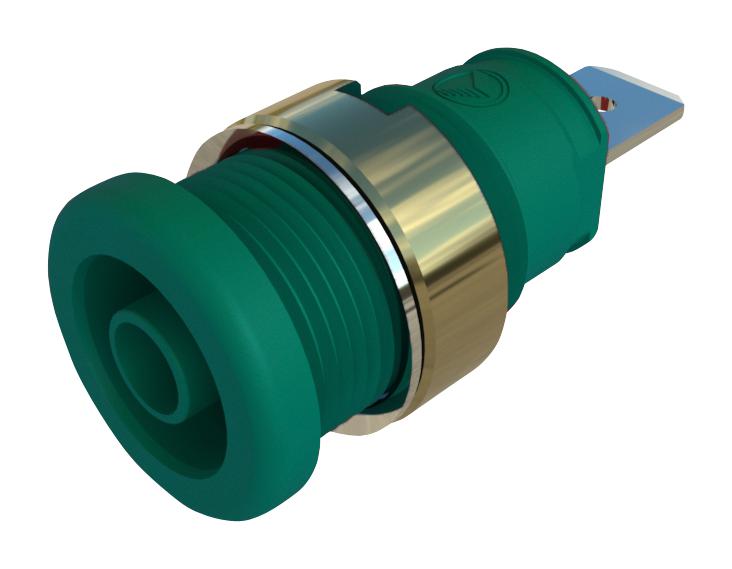 Hirschmann Test And Measurement 972356204 Connector, 4Mm Socket, Green, 32A, Qc