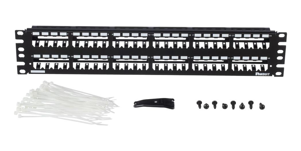 Panduit Cp48Wsbly Patch Panel, 48 Port, 2U, Black