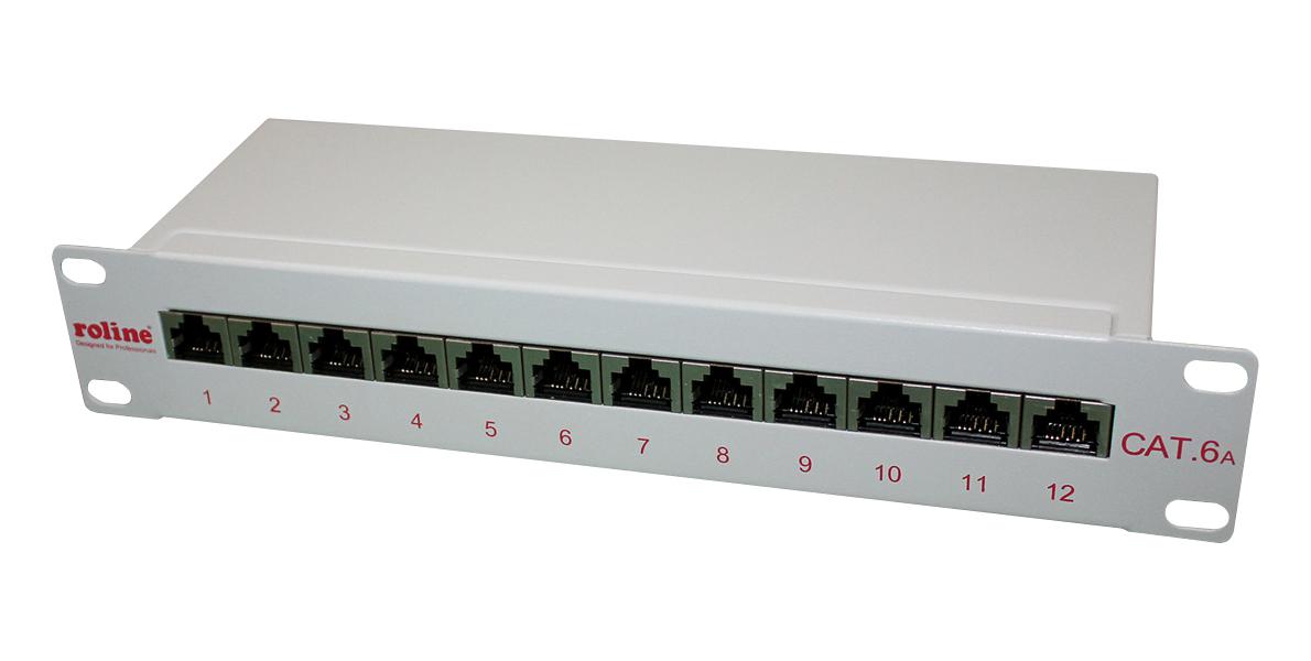 Roline 26.11.0316 Patch Panel, Cat6A, Rj45, 12Port, 1U