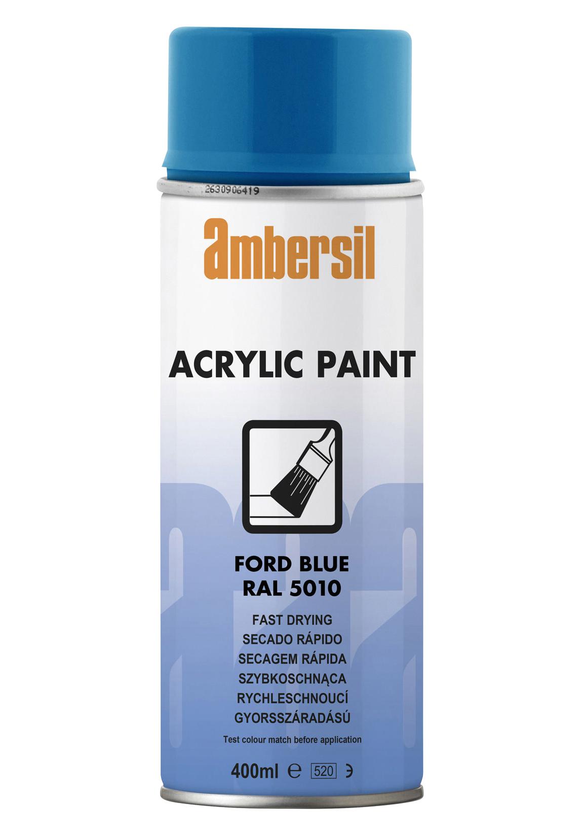 Ambersil Acrylic Paint, Blue Ral 5010, 400Ml Conformal Coating, Aerosol, Blue, 400Ml