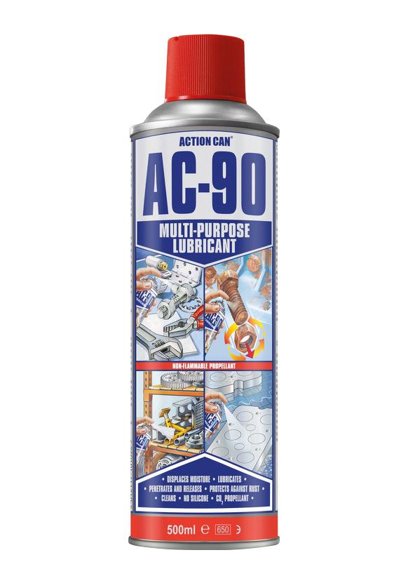 Action Can Ac-90 C02, 500Ml Lubricant, Aerosol, Yellow, 500Ml