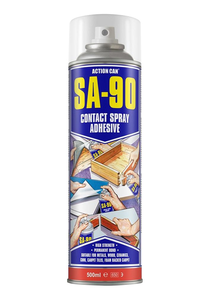 Action Can Sa-90, 500Ml Adhesive, Aerosol, Yellow, 500Ml