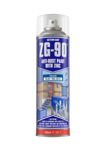 Action Can Zg-90 Blue, 500Ml Anti-Rust Paint, Aerosol, Blue, 500Ml