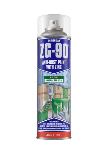 Action Can Zg-90 Green, 500Ml Anti-Rust Paint, Aerosol, Green, 500Ml