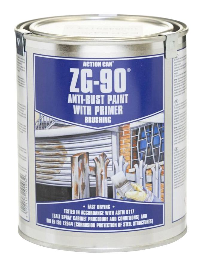 Action Can Zg-90 Silver, 900Ml Anti-Rust Paint, Tin, Silver, 900Ml