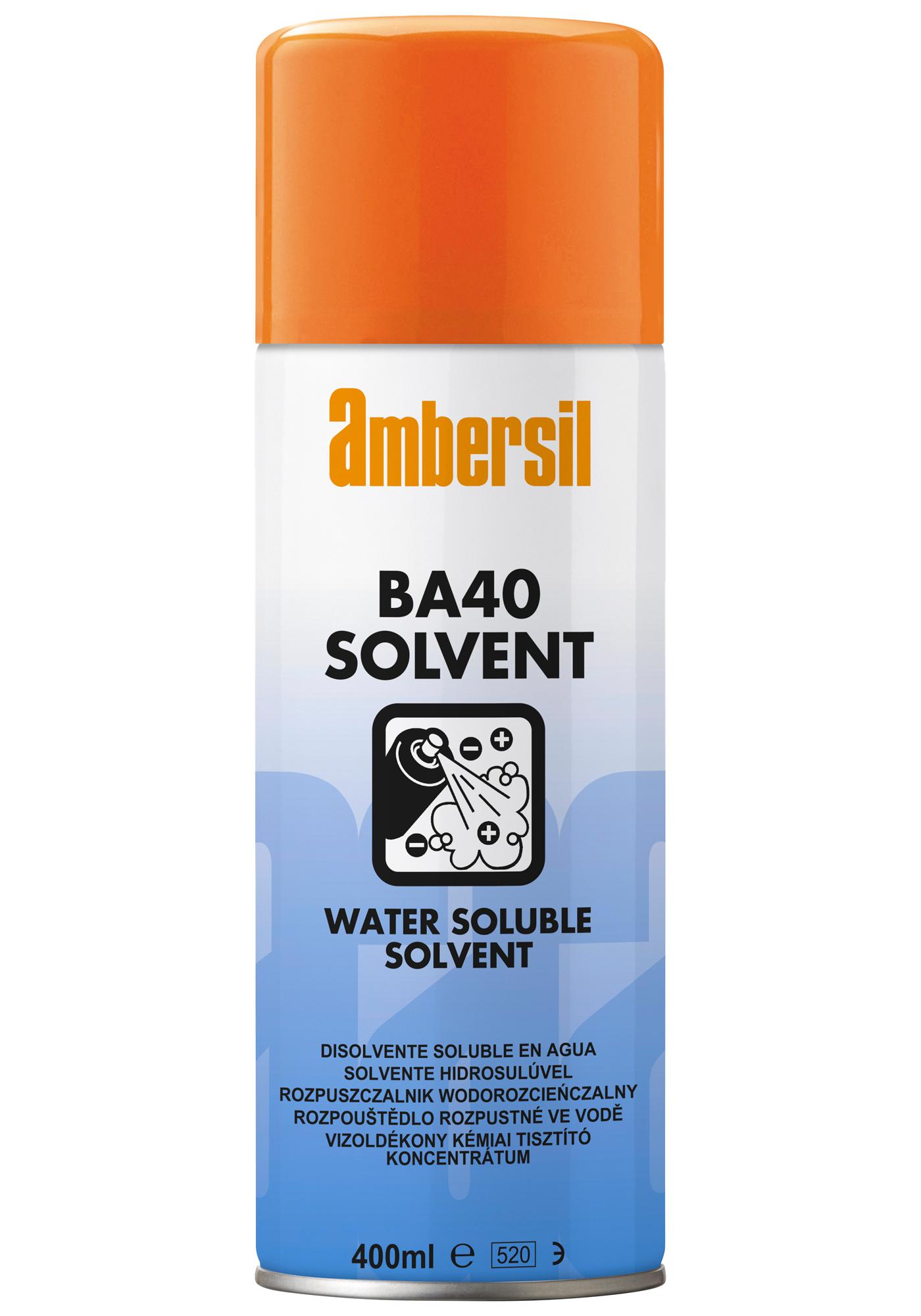 Ambersil Ba40 Solvent, 400Ml Cleaner, Adhesive Remover, Aerosol/400Ml