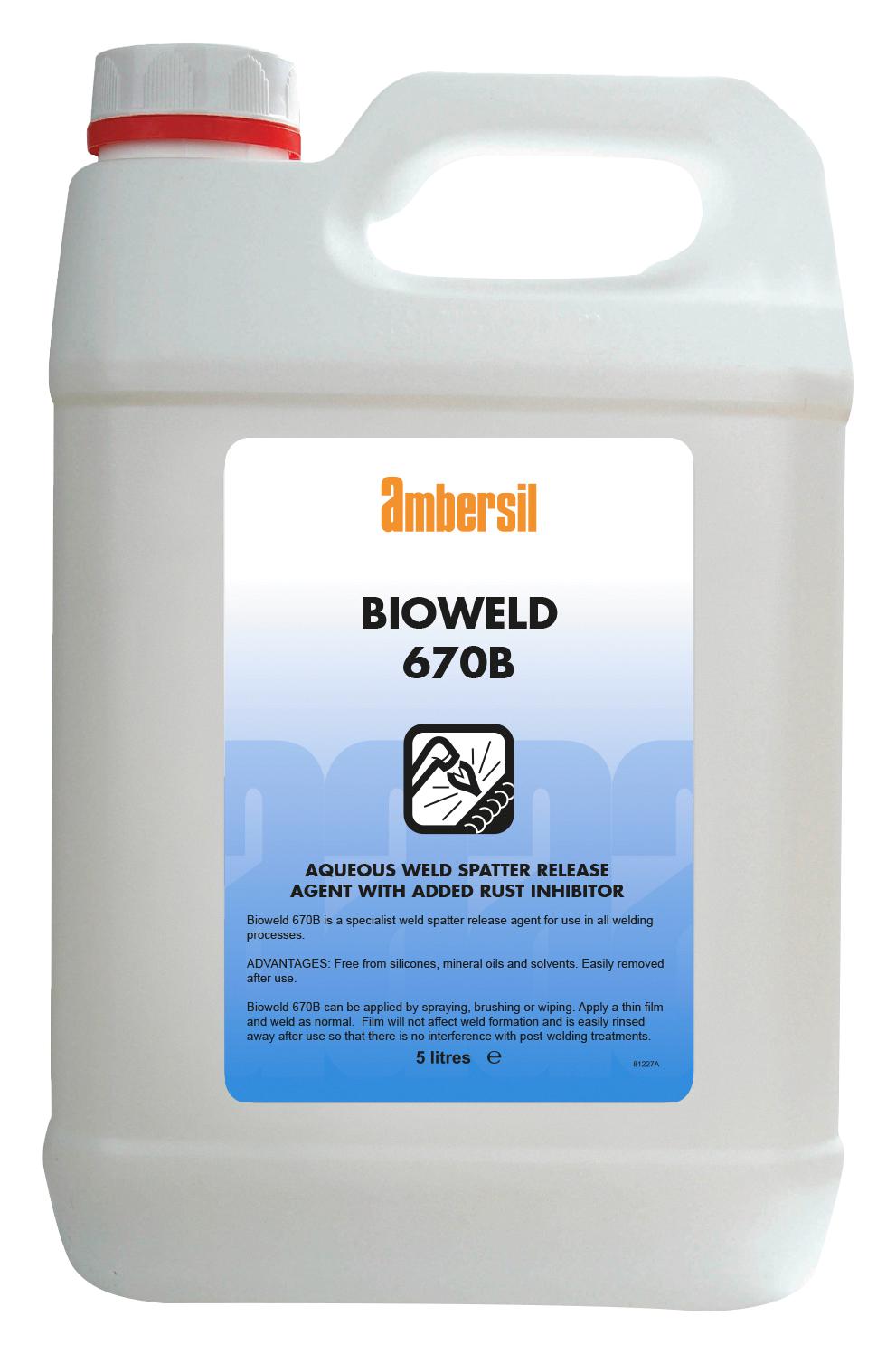 Ambersil Bioweld 670B, 5Ltr Spatter Release Agent, Can, 5L