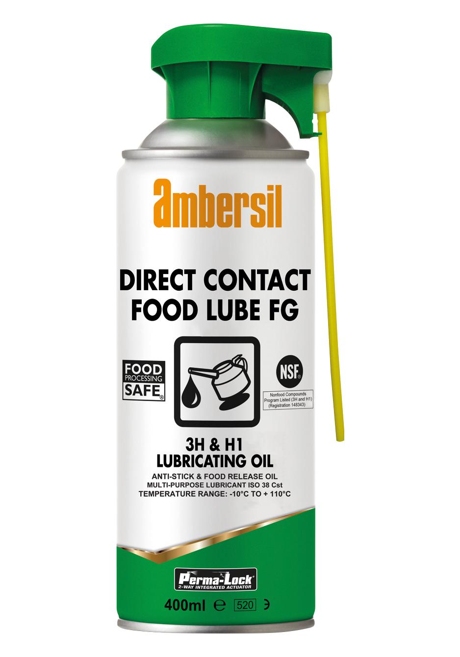 Ambersil Direct Contact Foodlube Fg, 400Ml Lubricant, Oil, Aerosol, 400Ml