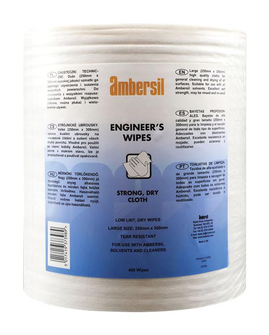 Ambersil Engineers Wipes, 400 Roll Wipes, Cloth