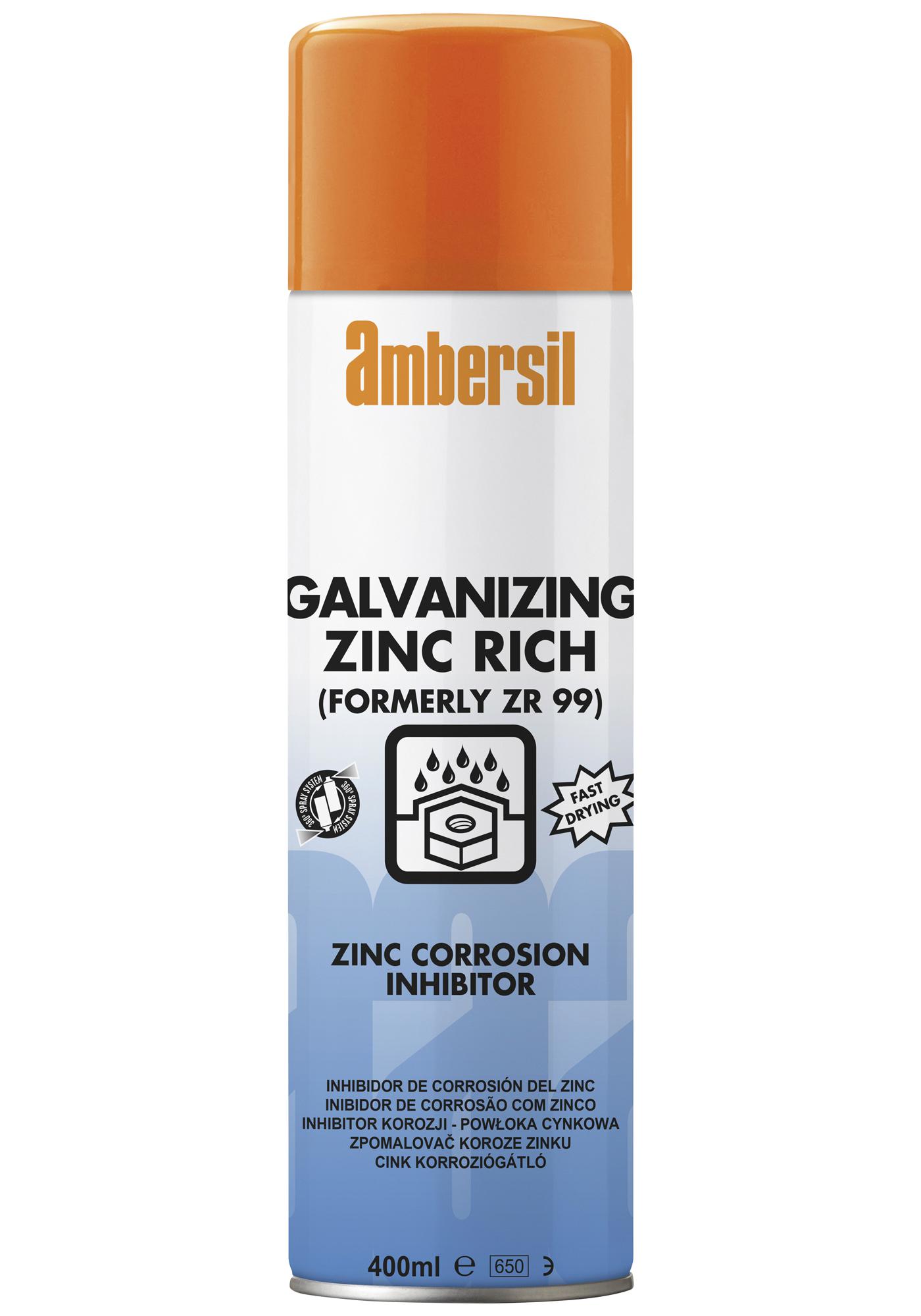 Ambersil Galvanising Zinc Rich      , 400Ml Coating, Protective, Aerosol, 400Ml