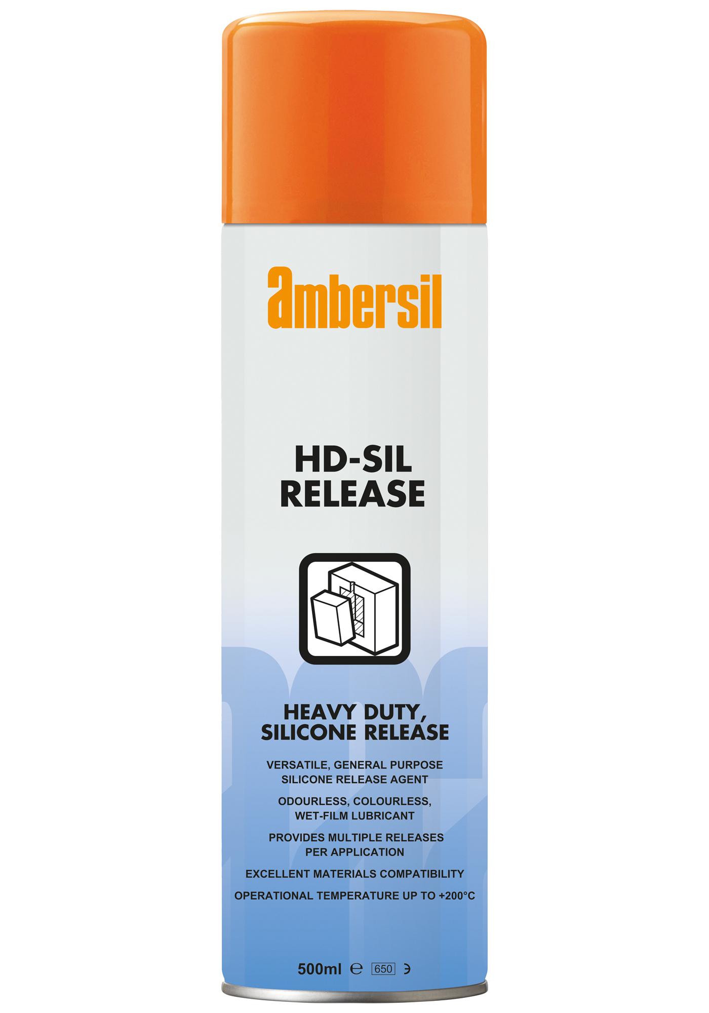 Ambersil Hd-Sil Release, 500Ml Lubricant, Silicone, Aerosol, 500Ml