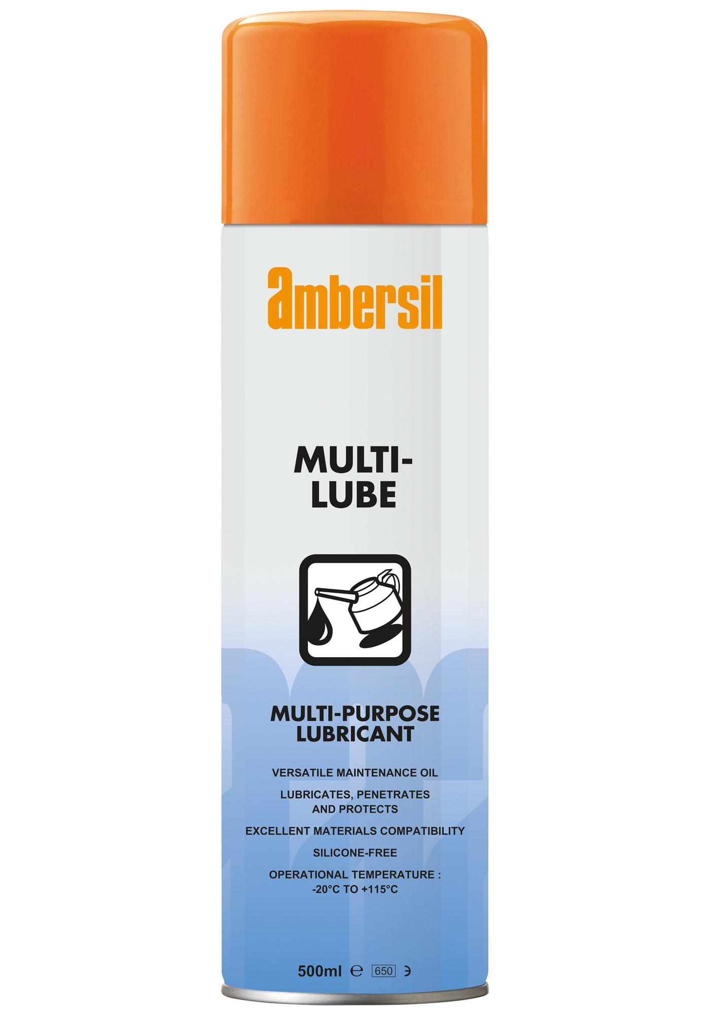 Ambersil Multi-Lube, 500Ml Lubricant, Oil, Aerosol, 500Ml