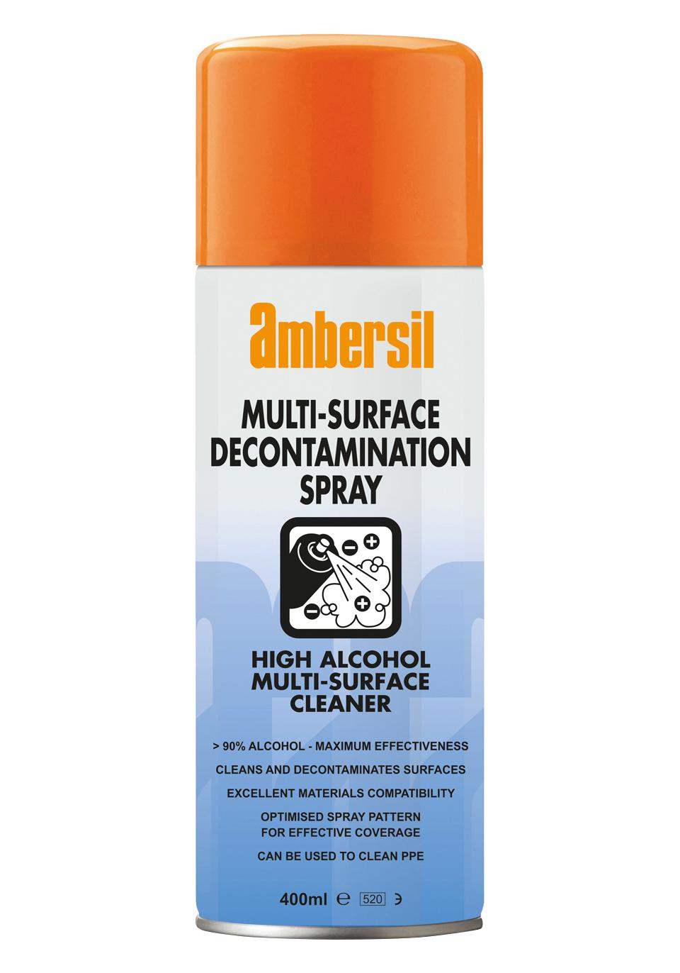 Ambersil Decontamination Spray, 400Ml Cleaner, Surface, Aerosol, 400Ml