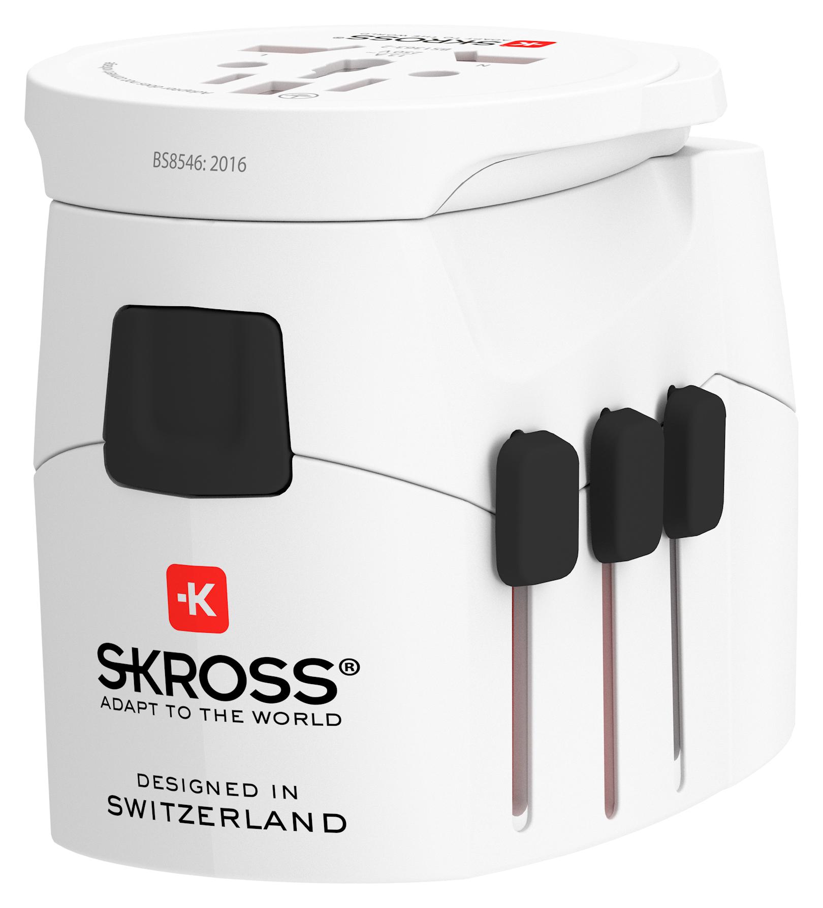 Skross 1.302472 Travel Adapter, Pro Light Usb, 7A/250V