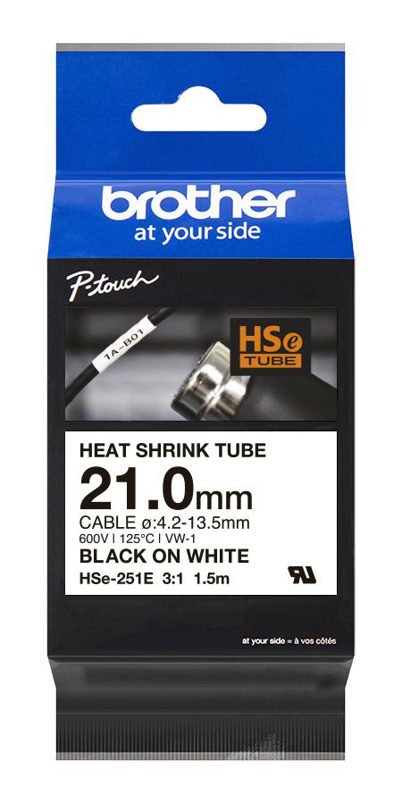 Brother Hse251E Wire Marker, Blk On Wht, 1.5Mx21Mm