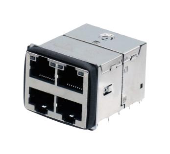 Trp Connector/bel 2250539-1 Magjack Conn, 8P8C, Rj45 Jack, 2X2 Port