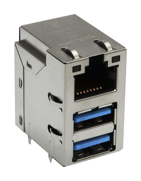 Trp Connector/bel 2250576-1 Magjack Conn, Rj45+Usb A Jack, 3X1 Port