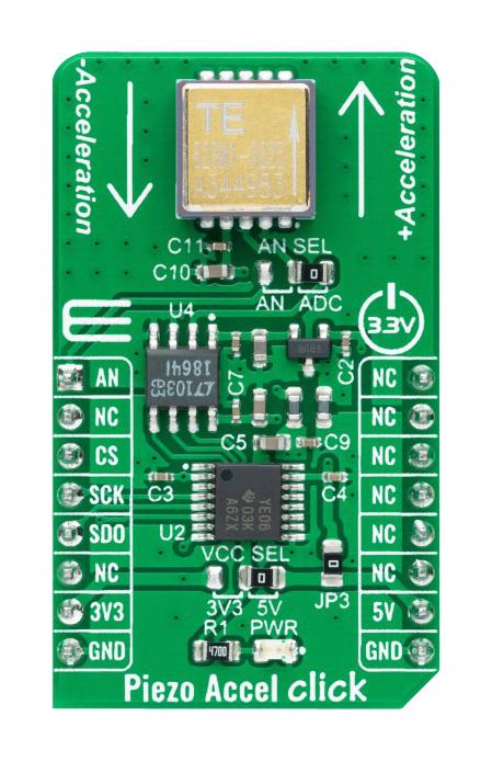 Mikroelektronika Mikroe-4559 Piezo Accel Click Add-On Board