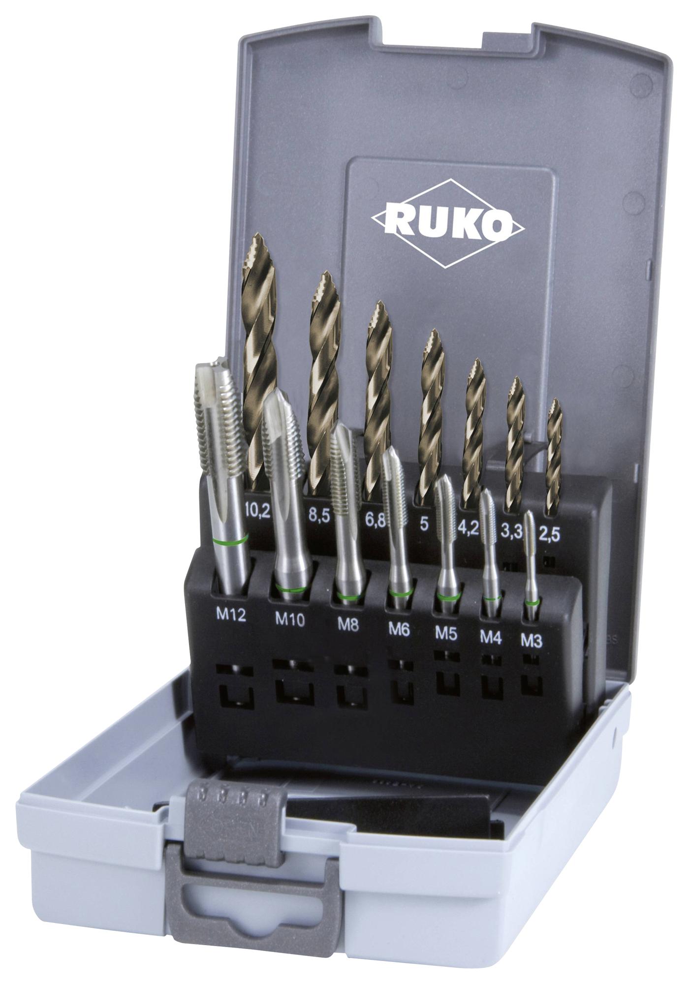 Ruko 259048Ero Machine Tap & Twist Drill Set W/case