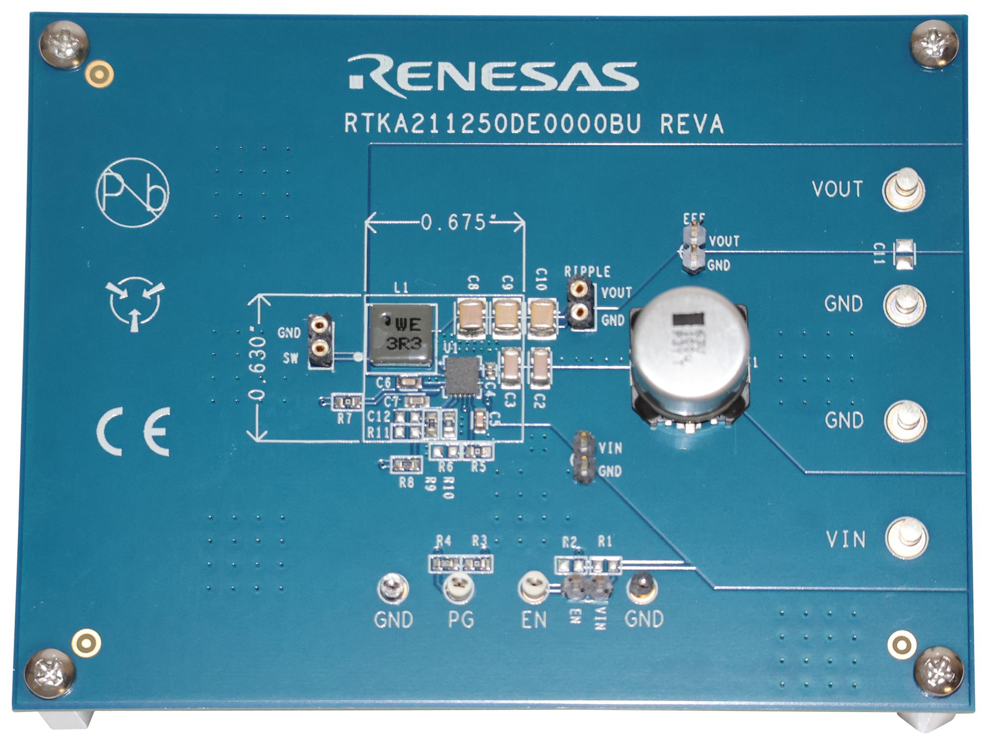 Renesas Rtka211250De0000Bu Eval Board, Synchronous Buck Regulator