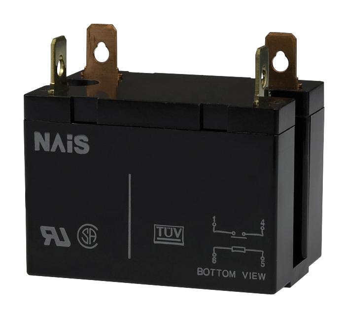 Panasonic He1An-Dc12V Power Relay, Spst-No, 12Vdc, 30A, Panel