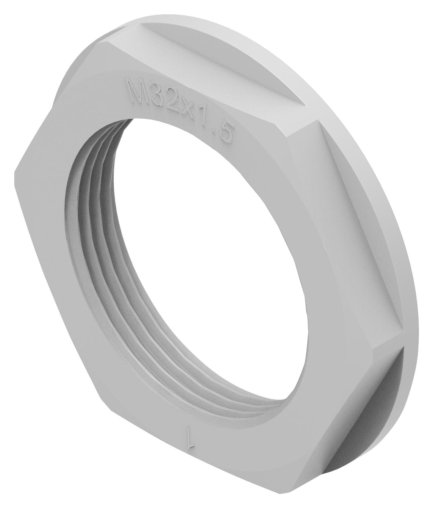 Entrelec - Te Connectivity 1Sng607013R0000 Gland Locknut, Pa 6, M32, 7Mm, Grey