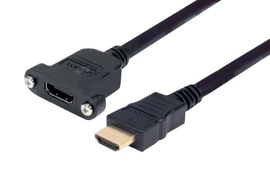 L-Com Pmhdmf-0.5 Cable Assy, Hdmi Plug-Rcpt, Blk, 0.5M