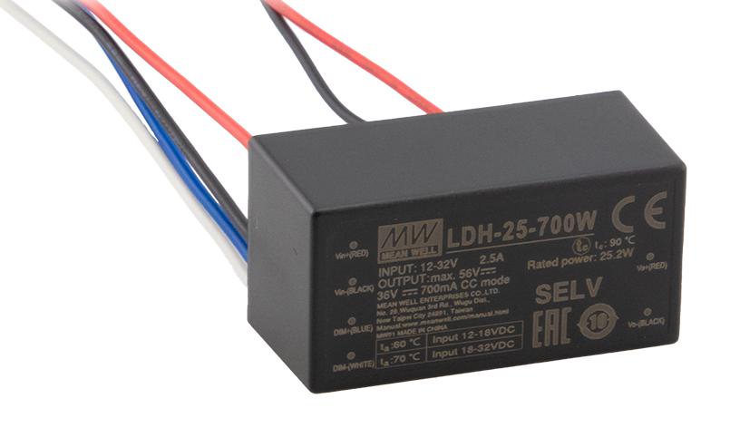 Mean Well Ldh-25-700W Led Driver, Const Current, 25.2W