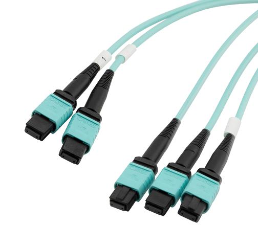 L-Com Mpf308-Mpf212Om4Z-10 Fo Cable, Mpo-Mpo Jack, 10M