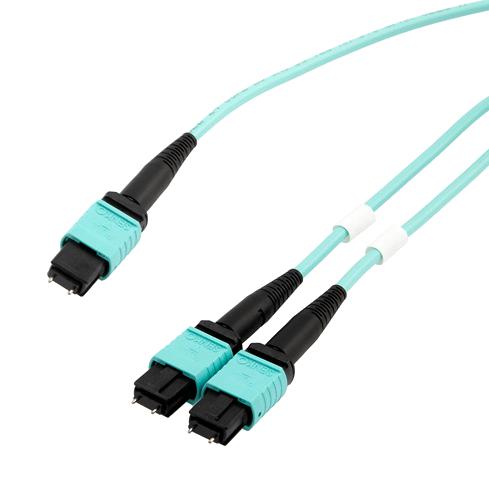 L-Com Mpm24-Mpm212Om3Z-5 Fo Cable, Mpo-2X Mpo Plug, Mm, 5M