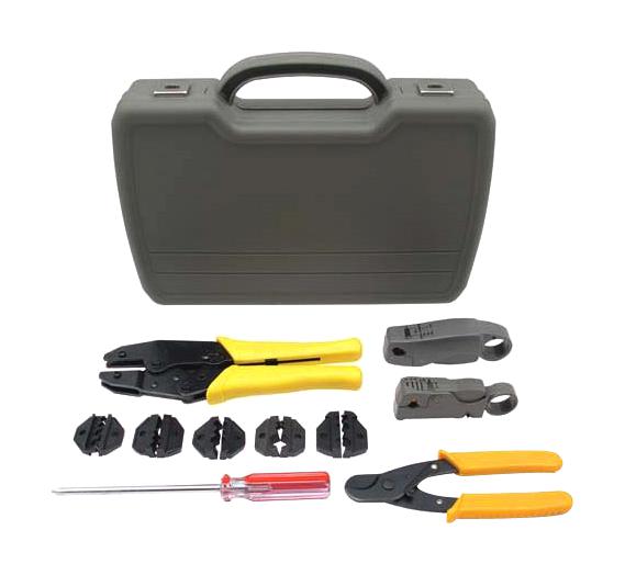 L-Com Ht-Kit-01 Deluxe Crimp & Strip Kit W/ Hex Dies