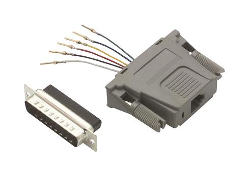 L-Com Rec256M Adapter, Db25 Plug-Rj12 Jack, Panel