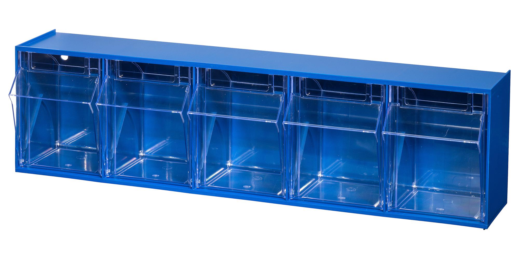 Allit 464430 Bin Cabinet, 600 X 135 X 165Mm, Blu/clr