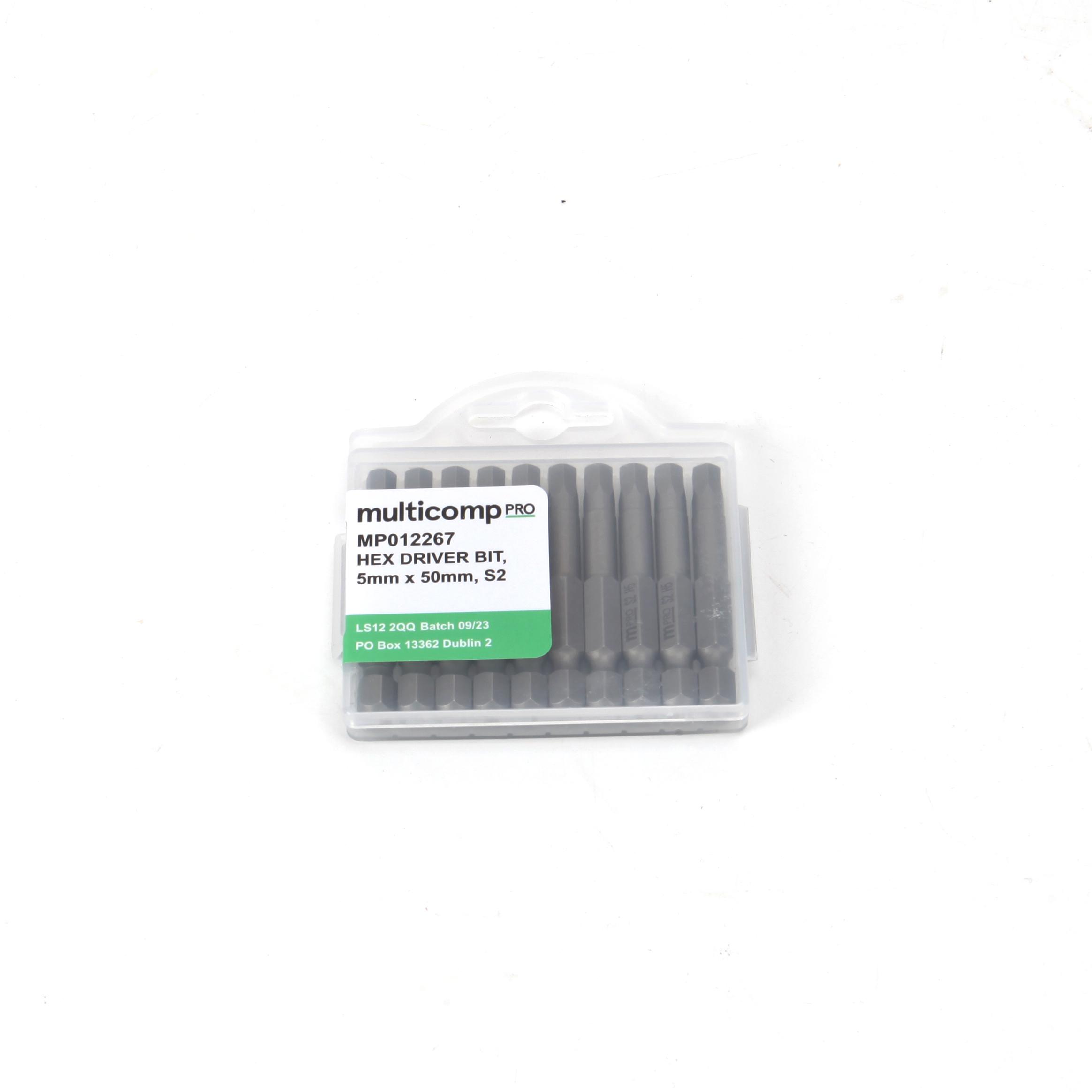 Multicomp Pro Mp012267 Hex Driver Bit, H5, 50Mm, S2