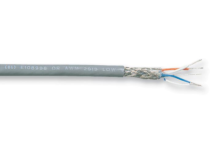 Belden 9829 Shld Cable, 2Pair, 24Awg, Grey, Per M