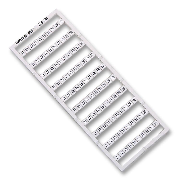 Wago 248-504 Marker Card, Horiz, 21-30, 10Pcs