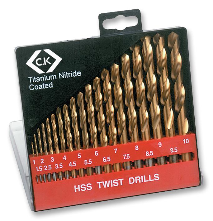 Ck Tools T3291 Drill Bit Set, Tin, 19Pc