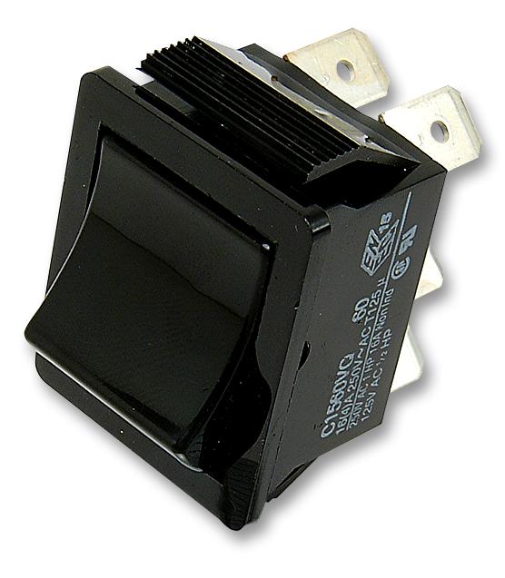 Arcolectric (Bulgin Limited) C1560Vqaaa Rocker Switch, Dpdt, Black