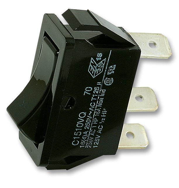 Arcolectric (Bulgin Limited) C1510Vqasb Rocker Switch, Spdt, Black