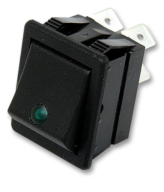 Arcolectric (Bulgin Limited) C1553Ptnao Rocker Switch, Dpst, Illum Green